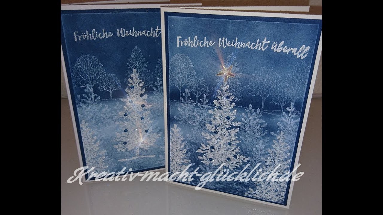 Stampin` Up! Lovely as A Tree. Weihnachtkarte embosst
