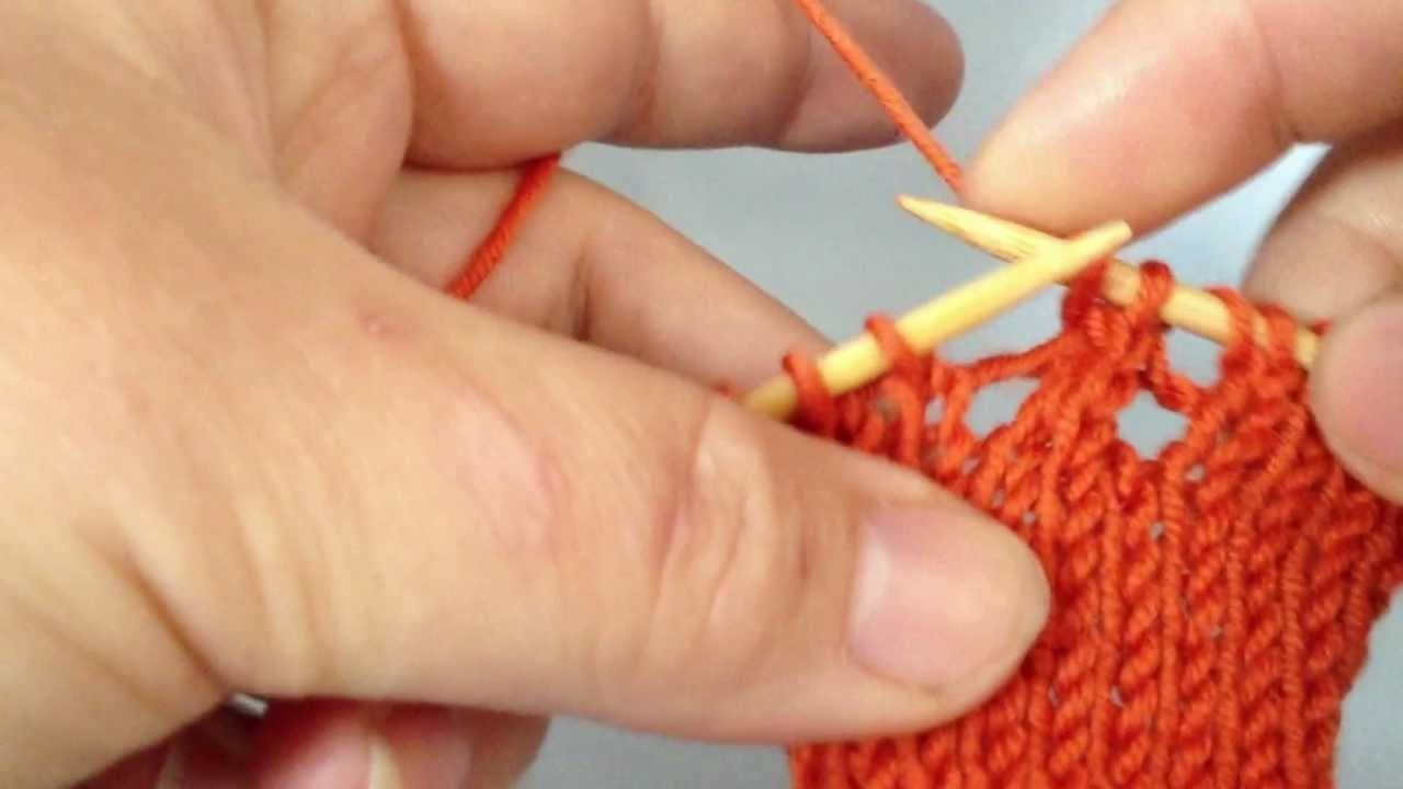 Stricken lernen - 3 Maschen mit Mittelmasche zusammen stricken