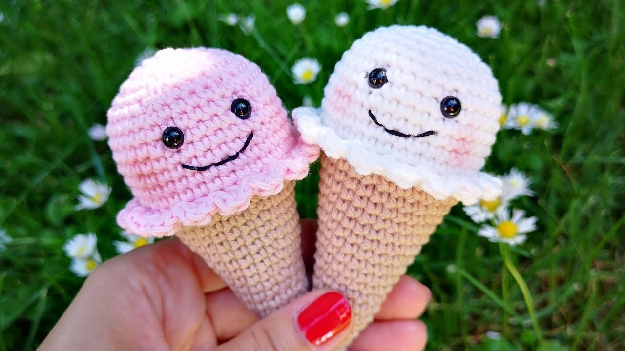 Ice Cream Crochet Tutorial, Eistüte Häkeln Anleitung
