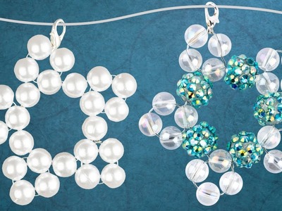 Ideen mit Herz - Perlen-Sterne & Eiskristalle basteln - DIY Schmuck-Anhänger - Tutorial Pearl Star