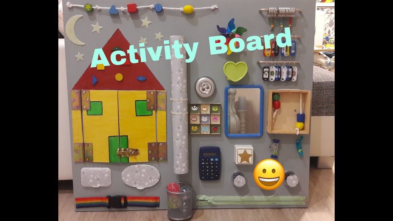 DIY Activity Board Busy Board für Kleinkinder. .  Motorik Spielzeug selber machen