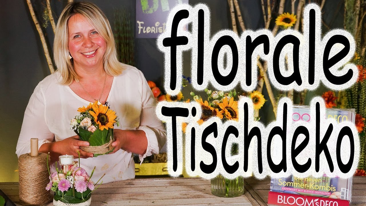 DIY: florale Tischdeko | Sommerdeko | Blumendeko | Blumengesteck | Hochzeitsdeko| Floristik24