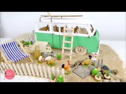 #DIY #FOLGE03 für Kinder #MINIATURGARTEN #VWBUS #HOLZBAUSATZ