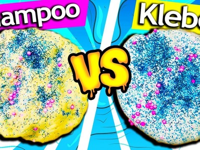 KLEBER vs SHAMPOO SLIME CHALLENGE | Welcher Schleim ist BESSER?! Glitzer Schleim DIY Idee | Kids