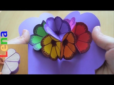 Kreativ mit Lena ???? Blumenkarte basteln ???? 3D Pop up Karte selber machen ???? Flower card DIY