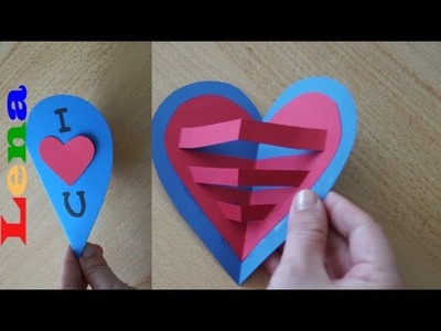 Kreativ mit Lena ???? Herz Karte basteln - Muttertagskarte basteln ???? How to make a heart card