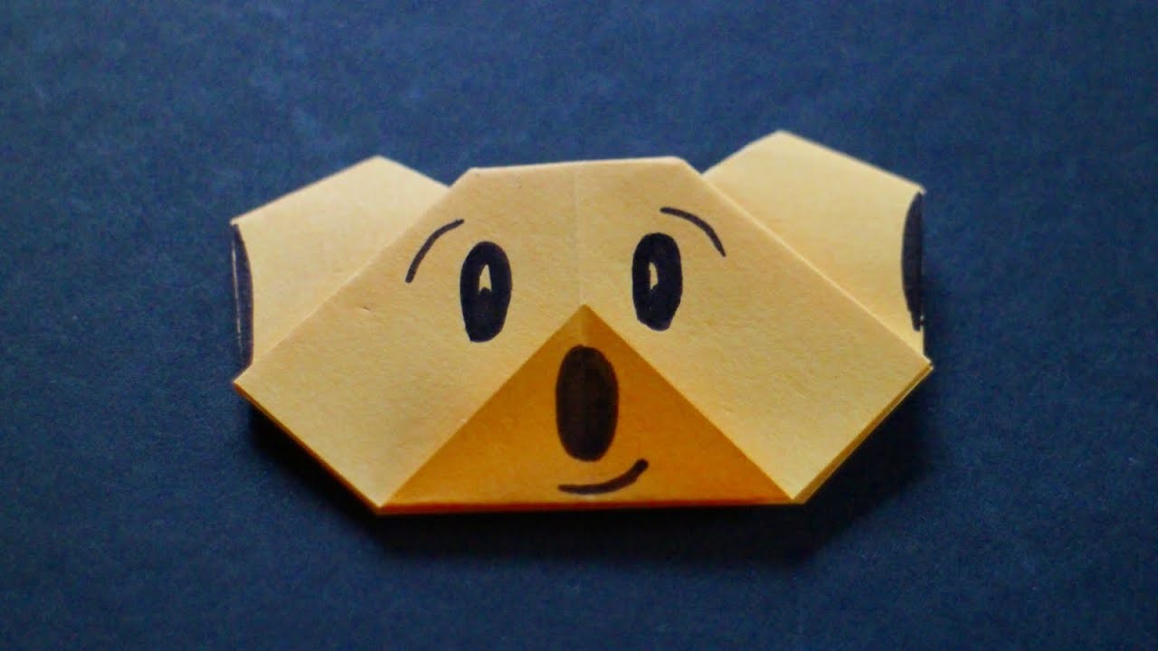 Origami: 'Koala Bär' Basteln mit Papier z.B.  Dekoration für Geburtstag oder Weihnachten [W+]
