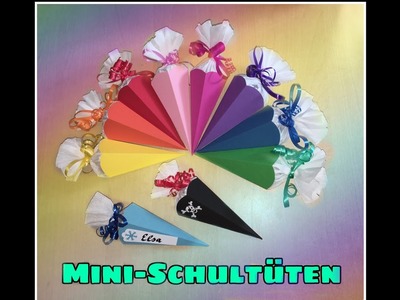 1* DIY Mini Schultüte Deko Einschulung Verpackung Geschenk Anleitung Basteln mit dem Farbkleckstiger
