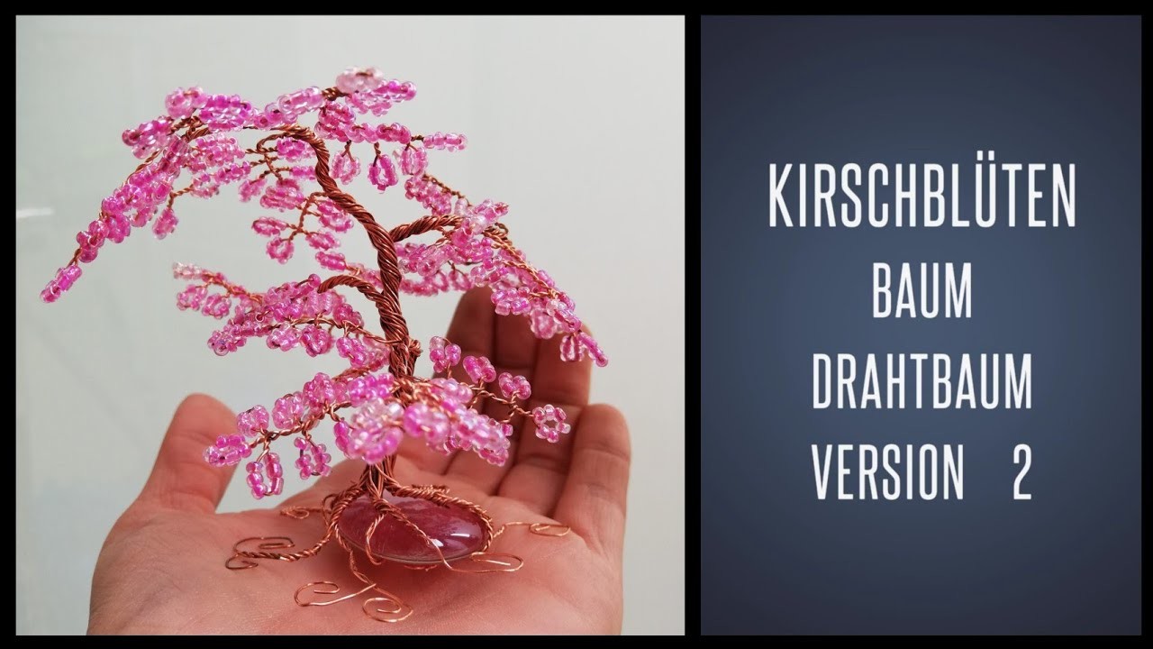 DIY Kirschblüten - Bonsai Baum aus Draht. Anleitung auf deutsch. Tutorial für Anfänger