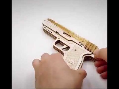 Gummiband Pistole aus Holz DIY