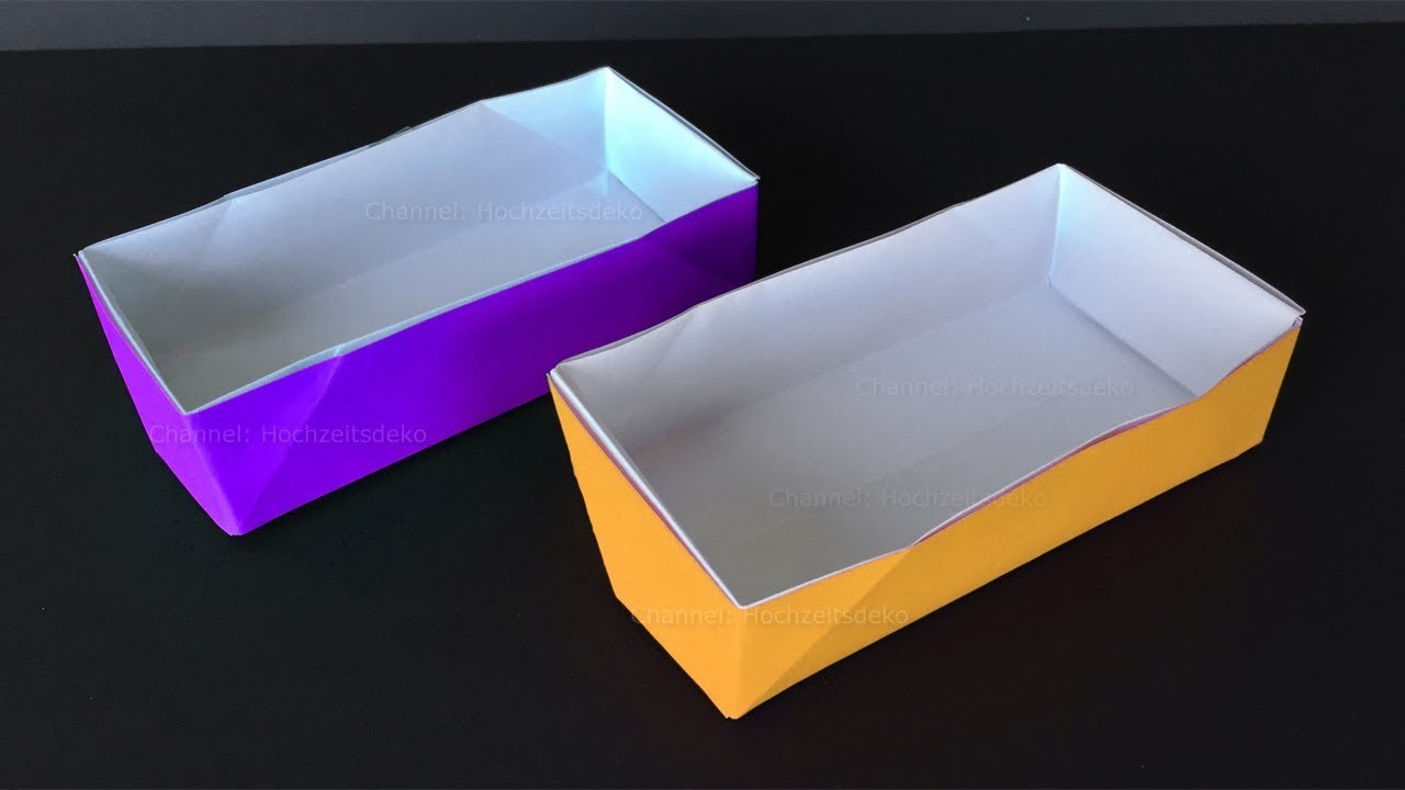Origami Schachtel basteln mit Papier - Rechteckige Box falten - Bastelideen