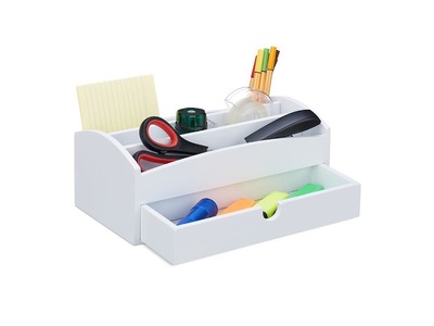 Schreibtisch Organizer Bambus Weiß