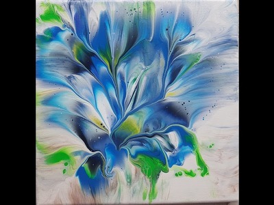 (319) flower dip with blue (6 flowers) 20x20cm