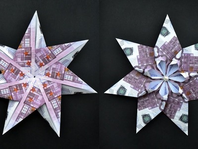 Schön Origami BLUME STERN Euro Geldschein GELD FALTEN |  Money Origami Flower Star Tutorial DIY