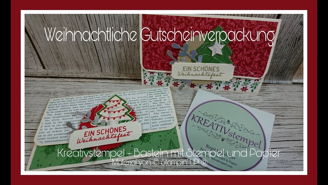 Weihnachtliche Gutscheinverpackung Süße Adventsgrüße mit Stampin` Up!