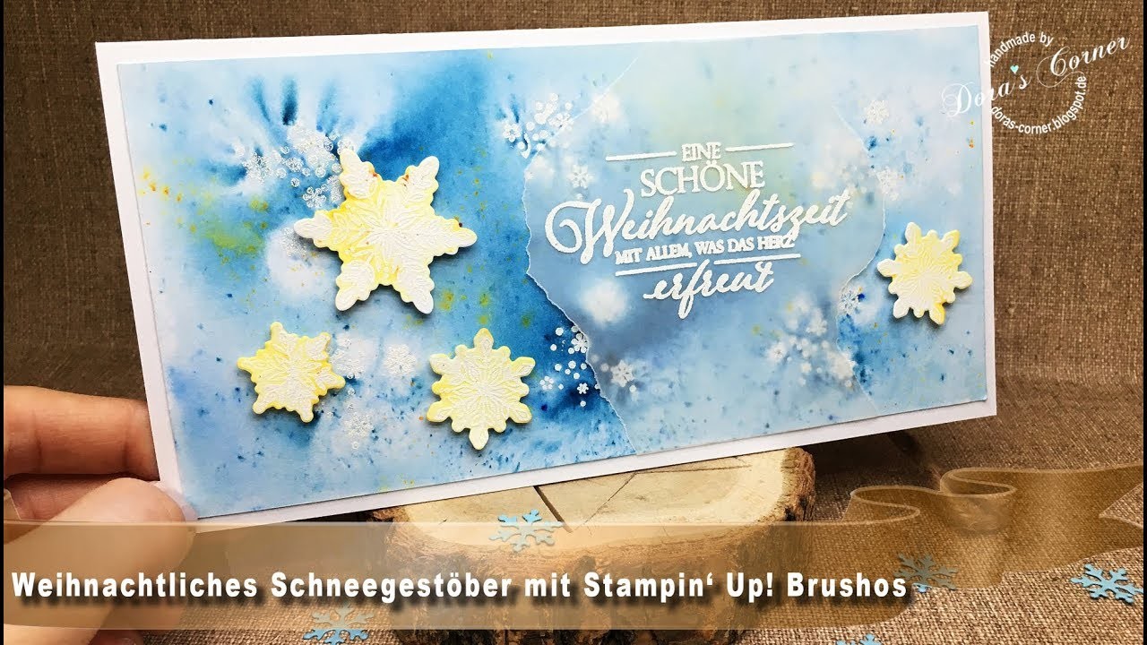 Weihnachtliches Schneegestöber mit Stampin' Up! Brushos