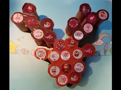 Adventskalender Renntier basteln aus Klorollen
