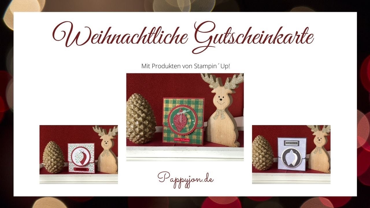 Anleitung Weihnachtliche Gutscheinkarte | DIY | Mit Produkten von Stampin´Up! | Pappyjon.de