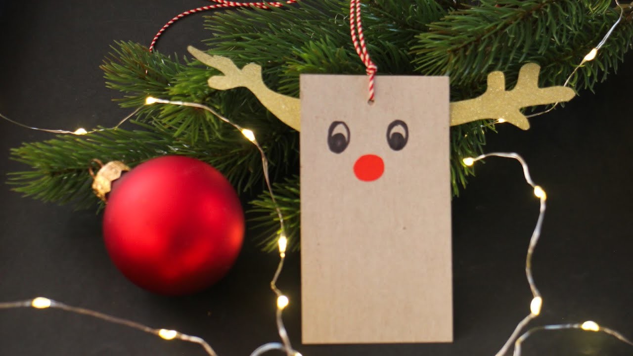 Basteln mit Papier 'Elchanhänger' für Geschenke & Deko an Weihnachten und Advent [W+]