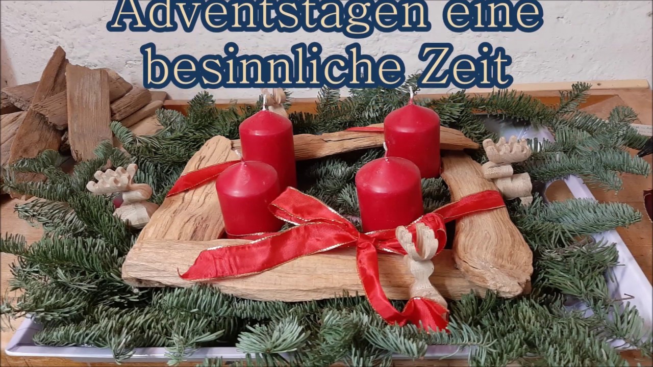 DIY Adventskranz mit Kaminholz basteln