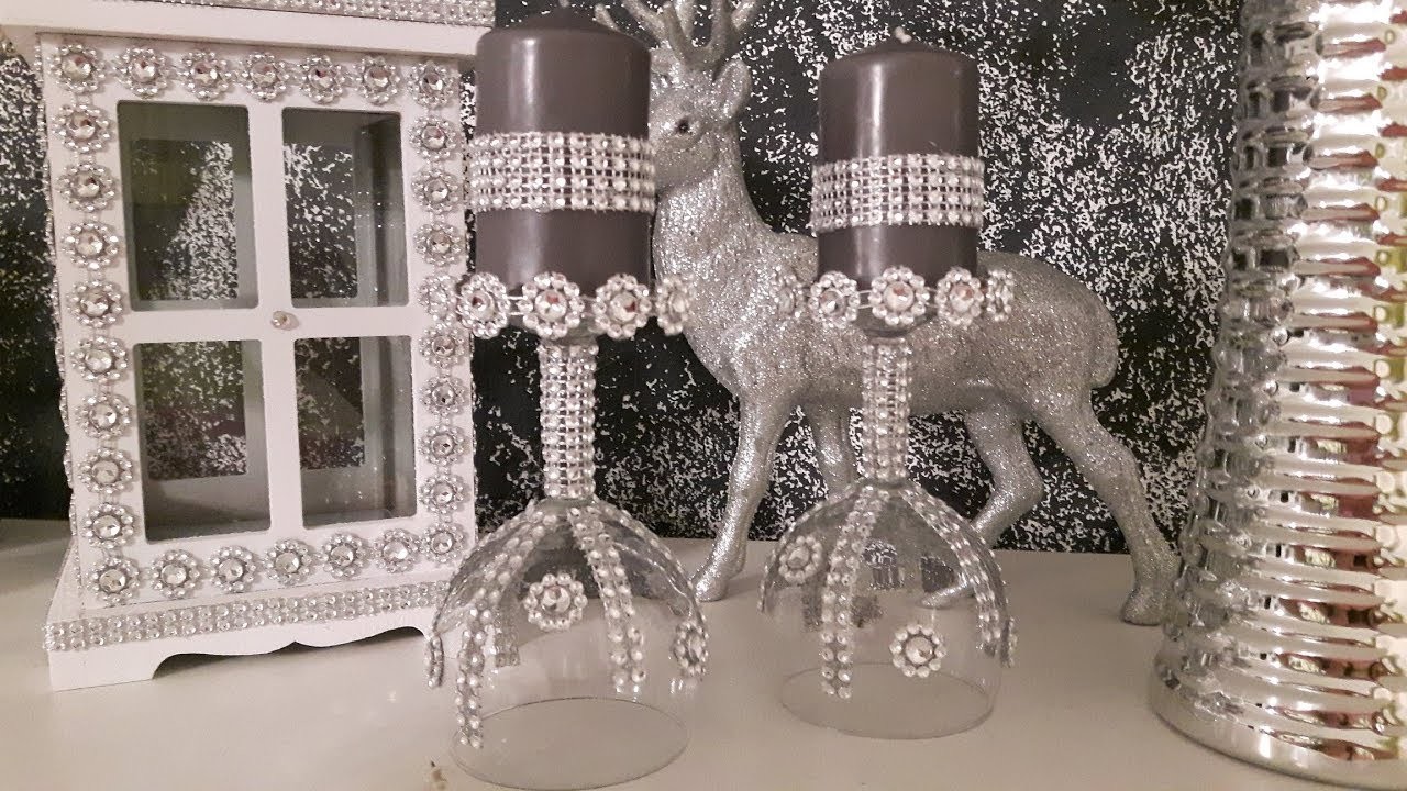 DIY, aus Weingläser werden  Kerzenständer für die Weihnachszeit