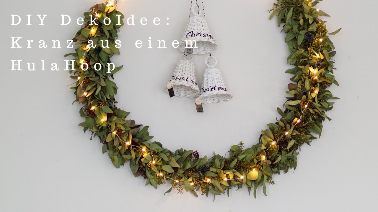 DIY Dekoidee: Eukalyptus Kranz aus Hulu Hoop Reifen