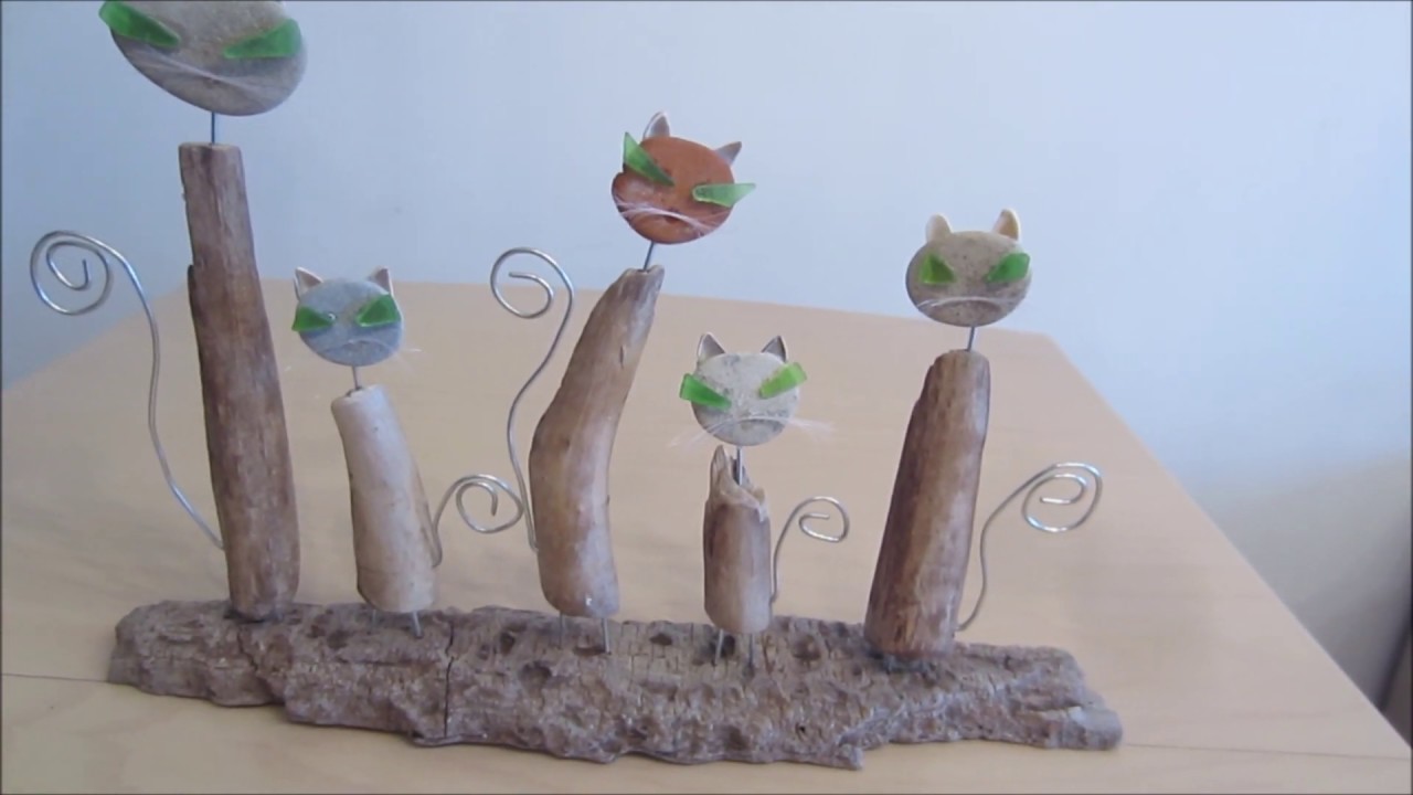 DIY Katzen aus Strandgut TREIBHOLZ DRIFTWOOD