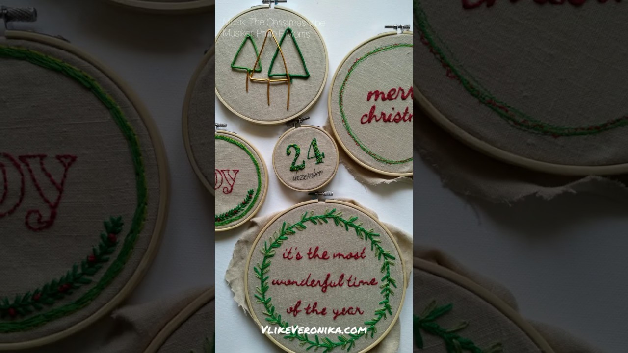 DIY-Stickidee für Weihnachten: Schriftzug im Stickrahmen