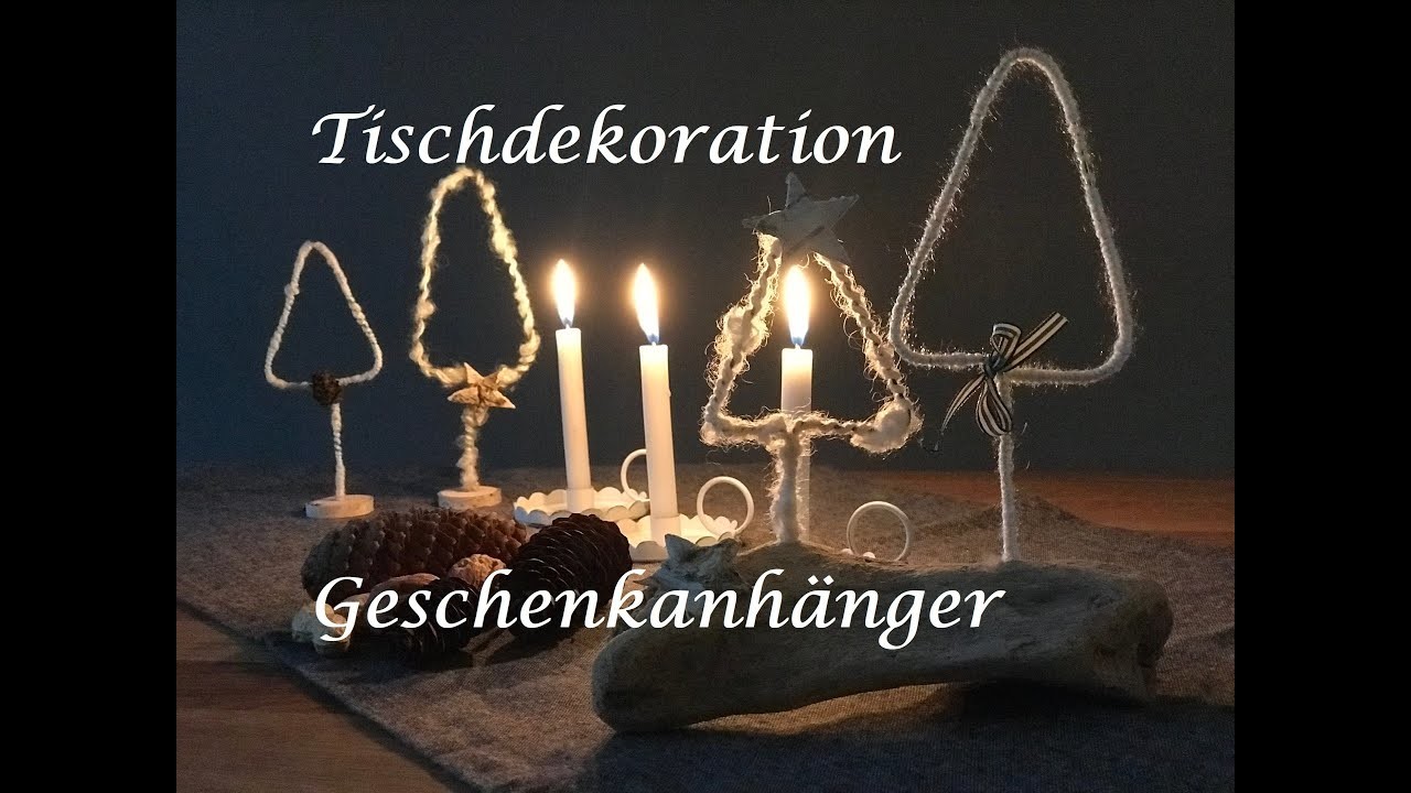 DIY Tischdekoration.Geschenkanhänger, Tannenbäumchen aus Draht und Wolle. Schnell zum selber machen