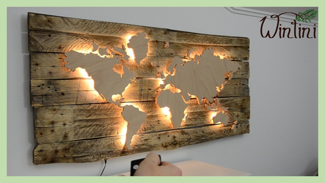 DIY Weltkarte mit Beleuchtung | Wintini