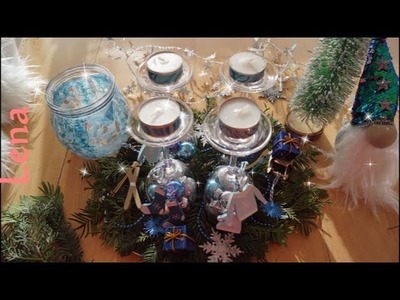 Kreative Tipps von Lena - Adventskranz basteln aus Weingläsern - Weihnachtsgesteck - Advent Wreath