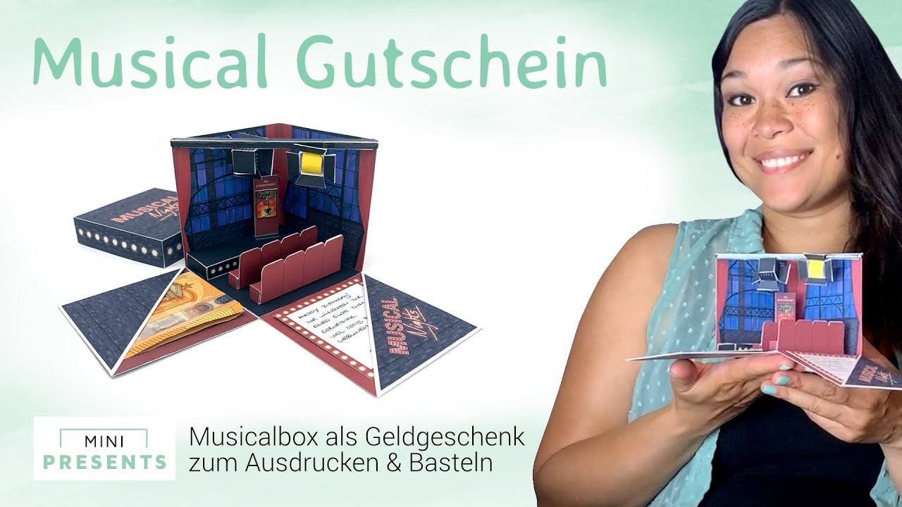 Musical Gutschein selber machen | Explosionsbox basteln | Geschenkideen | mini-presents.com
