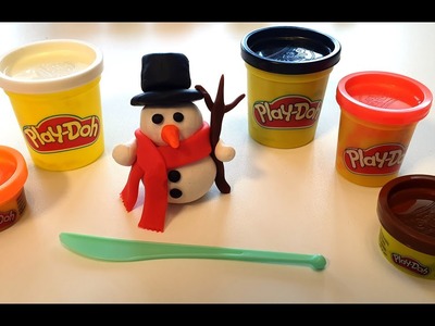 Play-Doh Schneemann kneten, Weihnachten Teil 1 Ideen aus Knete Playdoh. Basteln Spielen für Kinder.