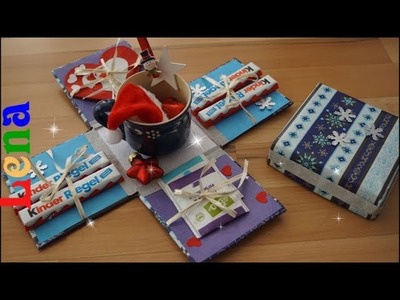 Weihnachtliche Explosionsbox mit Tasse und Süßigkeiten basteln ???? how to make christmas explosion box