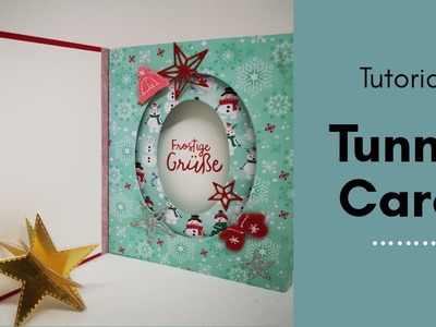 Weihnachtliche Tunnelkarte Hurra, es schneit Tunnel Card basteln