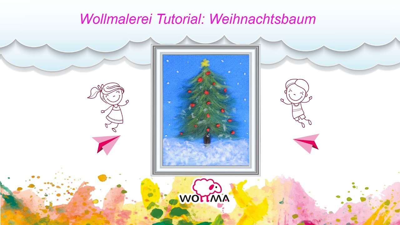 Weihnachtsbaum aus 100% Wolle mit Kindern basteln, Weihnachten