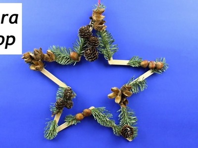 Weihnachtsdeko upcycling Idee ❁ Wanddeko Stern basteln ❁ Deko Ideen mit Flora-Shop