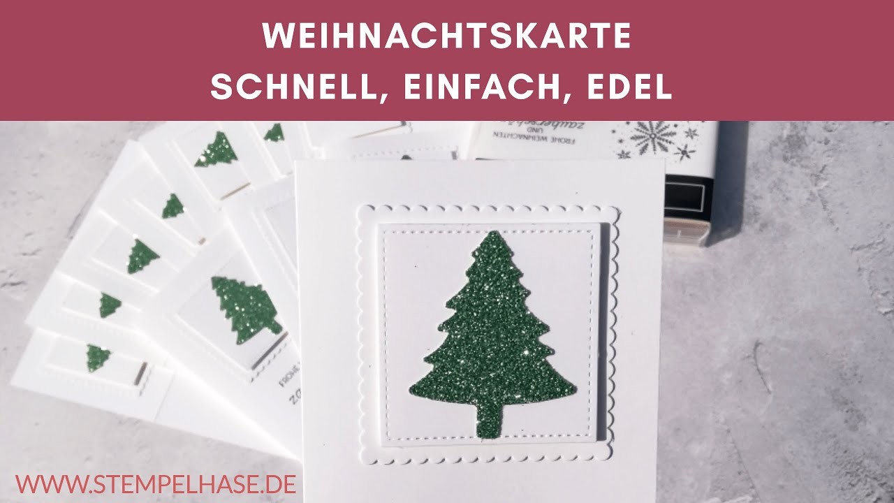 ????Weihnachtskarte basteln ????Nadelbaum ????schnell und einfach ???? Weihnachtsbaum