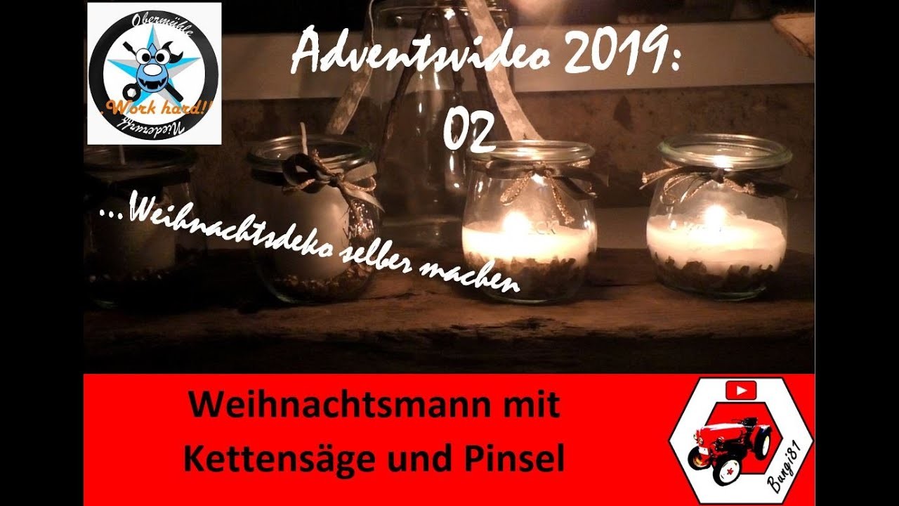 Weihnachtsmann aus Holz mit Motorsäge und Pinsel | Adventsbastelei 2019 | DIY Weihnachtsdeko