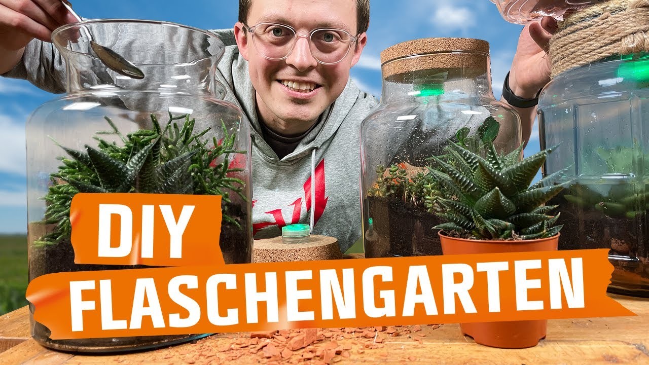 DIY FLASCHENGARTEN – Diese Pflanzen musst du NIE MEHR GIESSEN | MACH MAL DEINS