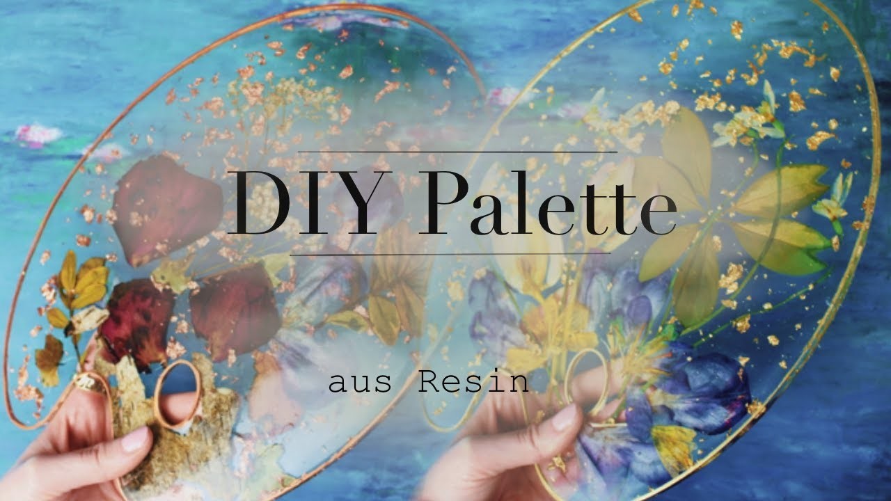 Diy Resin Palette mit Blumen || Farbpalette aus Epoxidharz