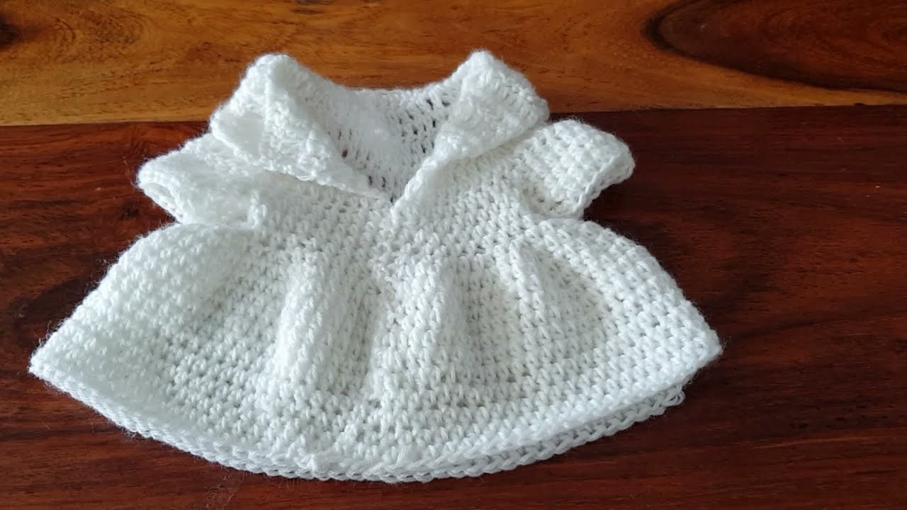 DIY Wie häkelt man ein Babykleid 0-3Monate ?How to Crochet a Baby dress Super Easy