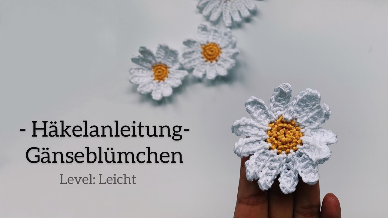 #Häkelanleitung #Gänseblümchen | Für Anfänger geeignet | Daisy Crochet Pattern | Blumendeko | häkeln