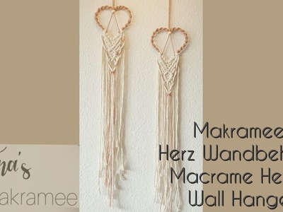 Makramee Herz Wandbehang.Macramee Heart Wall Hanging. DIY Boho Wandbehang
