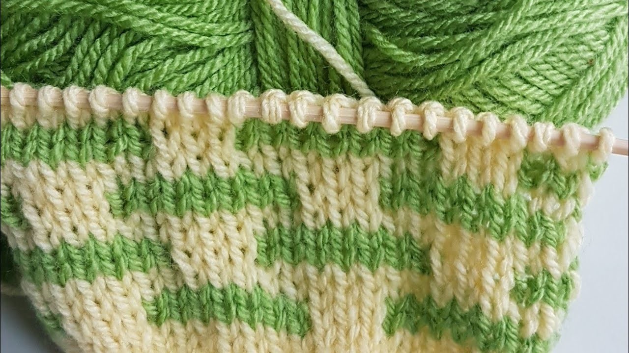 Strickmuster zweifarbig