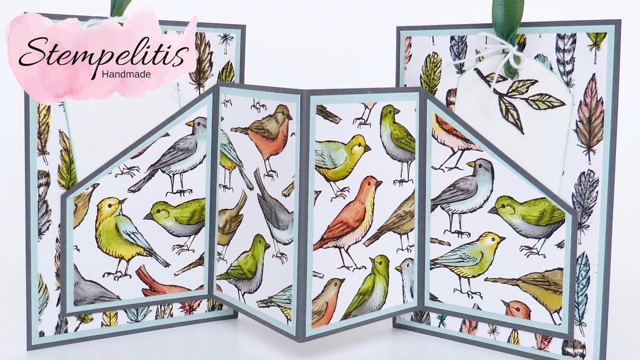 Doppelte Einsteckkarte mit Vogelgarten von Stampin' Up! - Tutorial von Stempelitis