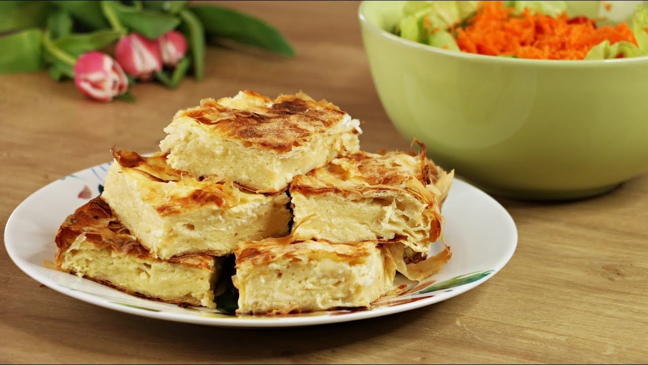 Käse-Pita - schnelles, einfaches Mittagessen - Gibanica - Sirnica Rezept - Börek mit Käse - Gužvara