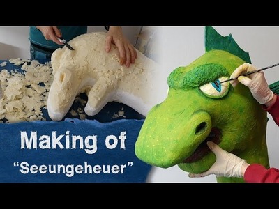 Making of "Seeungeheuer - Kopf" aus Bauschaum und Pappmache