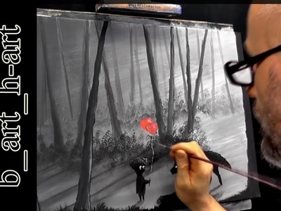 Malen mit Acrylfarben - Fantasy " Dark Forest "