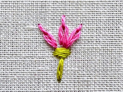 Mini Blüte sticken  - Blumen sticken lernen